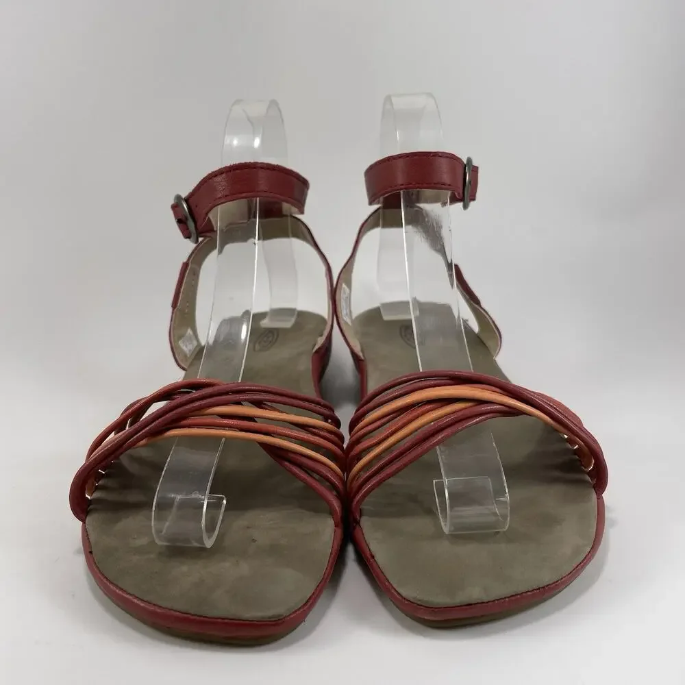 Keen Emerald City Ankle II Sandal Womens Size 7 Red Leather Ankle Strap